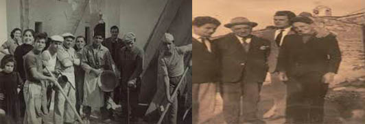 Family masons photographed during construction