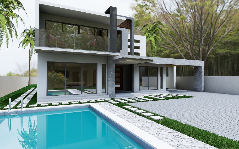 Modern two-storey residence with pool, Mount Lawley